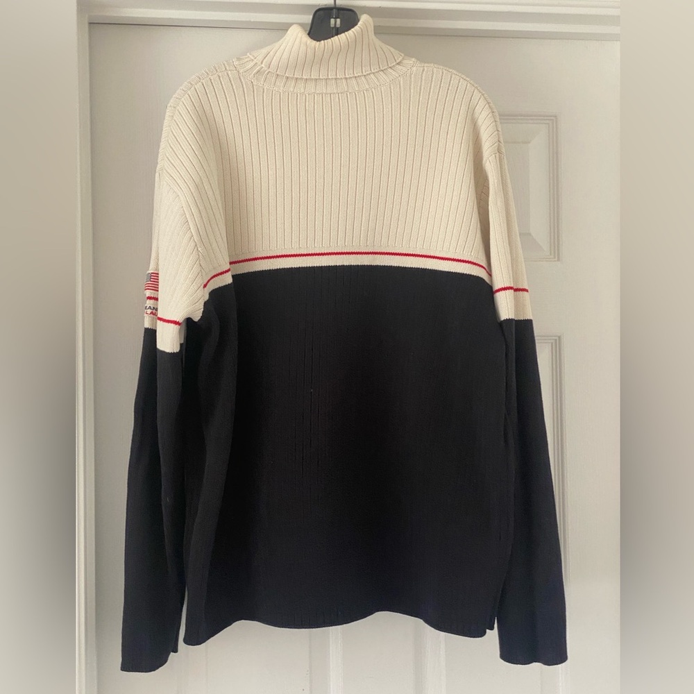 Men's Black and Cream Sweater